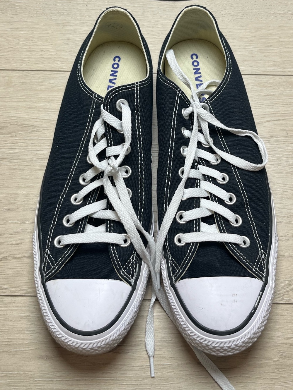 Converse Men's Classic Low Top Canvas Sneakers - Black 11 1/2